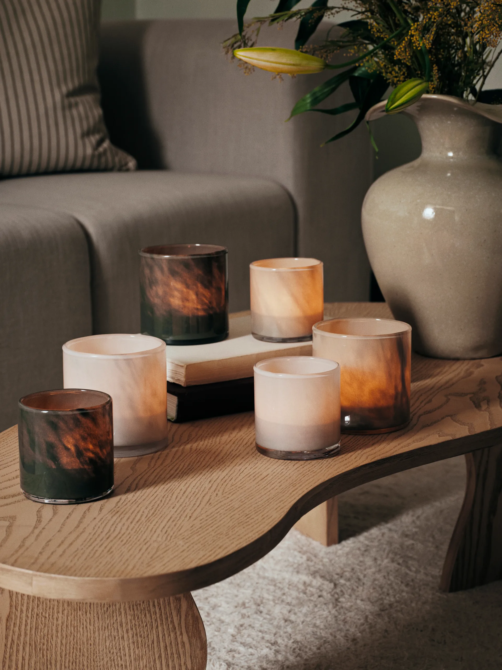 Solai hurricane candle holder, Taupe Warm Grey, Ø10 cm Broste Copenhagen