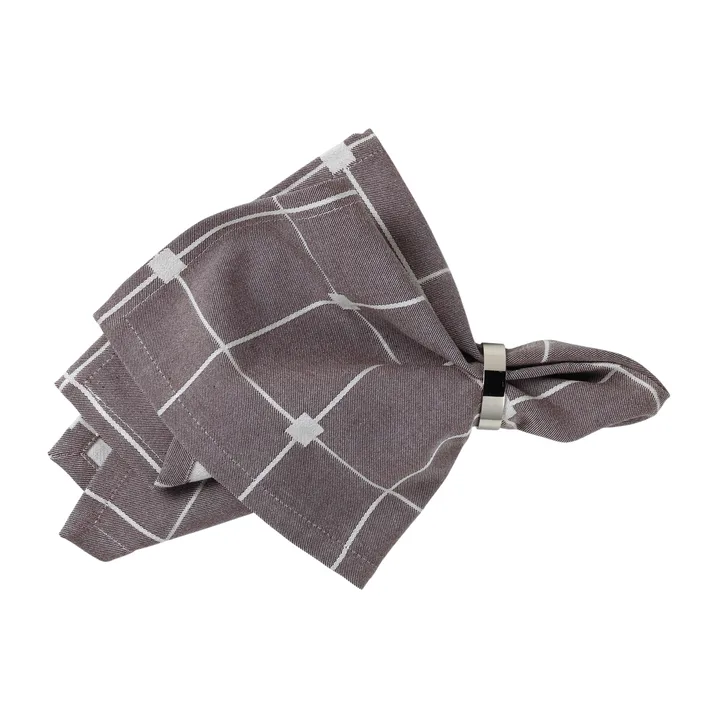 Tila fabric napkin 45x45 cm - Decadent cocolate-off white - Broste Copenhagen