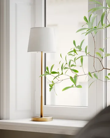 Lumi table lamp 68,5 cm - Gold-white - By Rydéns