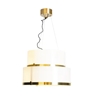 Marcel pendant lamp Ø50 cm - Brass-white - By Rydéns