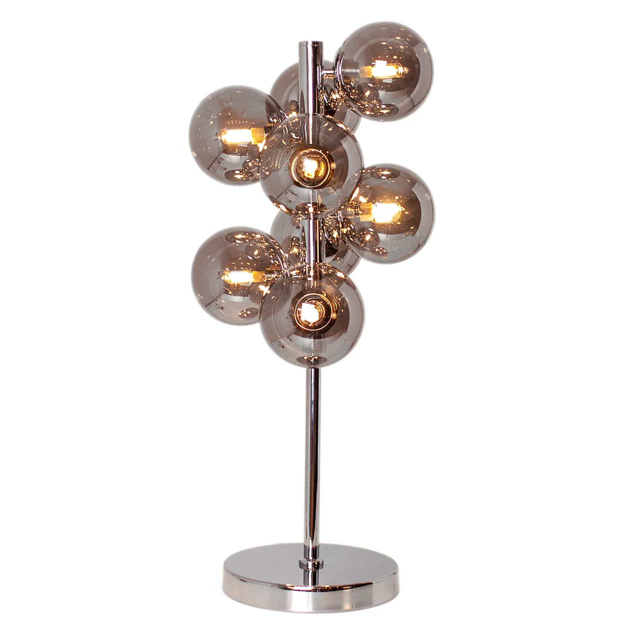 Splendor table lamp, chrome-smoke grey By Rydéns
