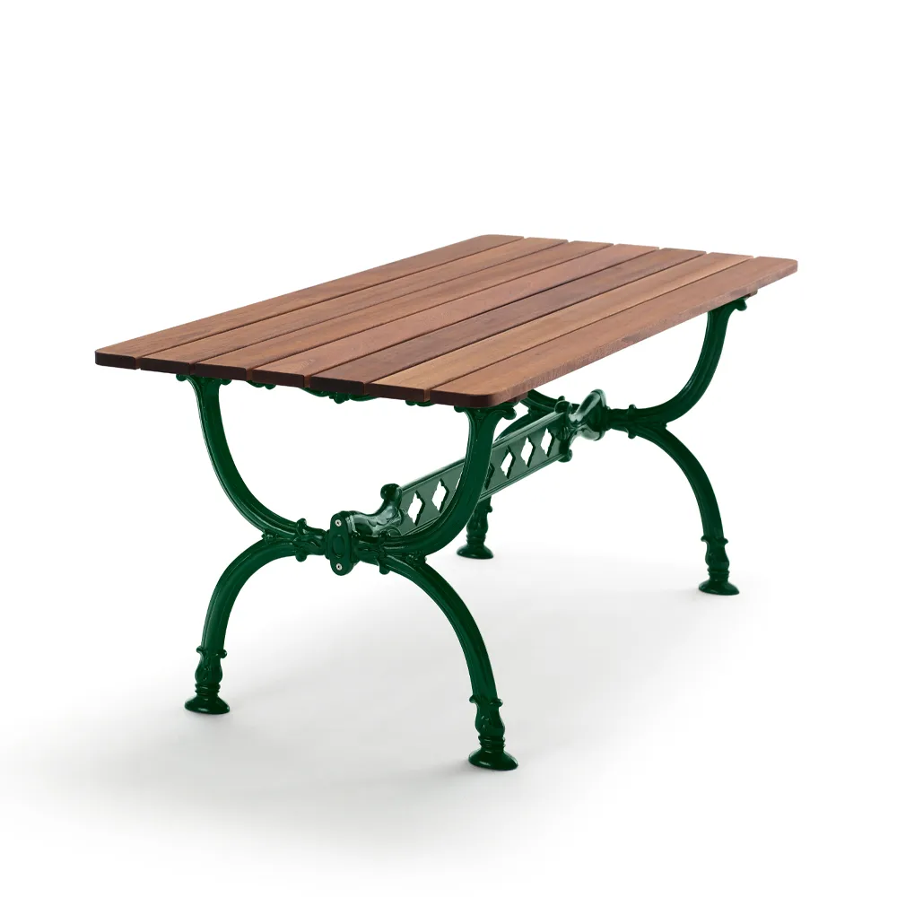 Byarum table 142x72 cm, Mahogany, green stand Byarums bruk