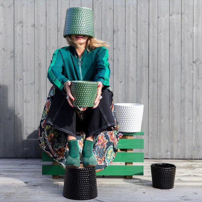 Corinne flower pot S Ø16.5 cm, black Byon