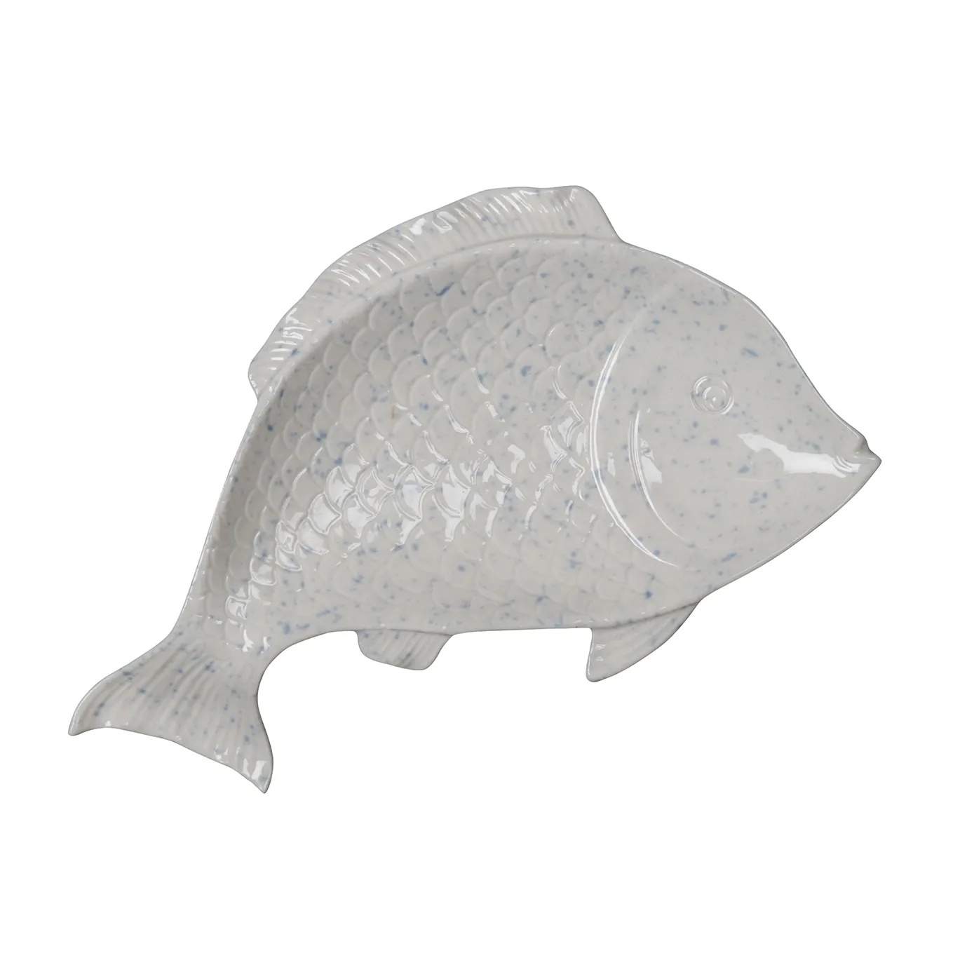 Daria serving bowl, Off white-light blue Byon