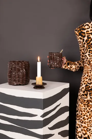 Laranne candle holder Ø15 cm - Brown - Byon