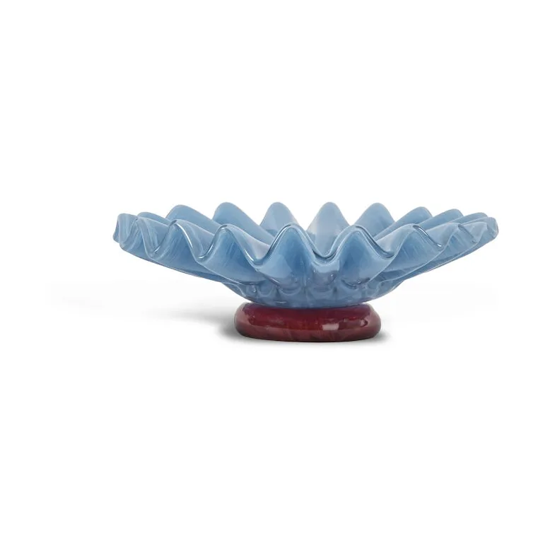 Lori bowl M Ø18 cm, Light blue-burgundy Byon