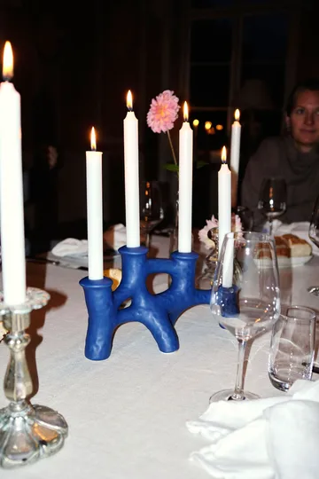 Luca candle sticks 12x30 cm - Blue - Byon