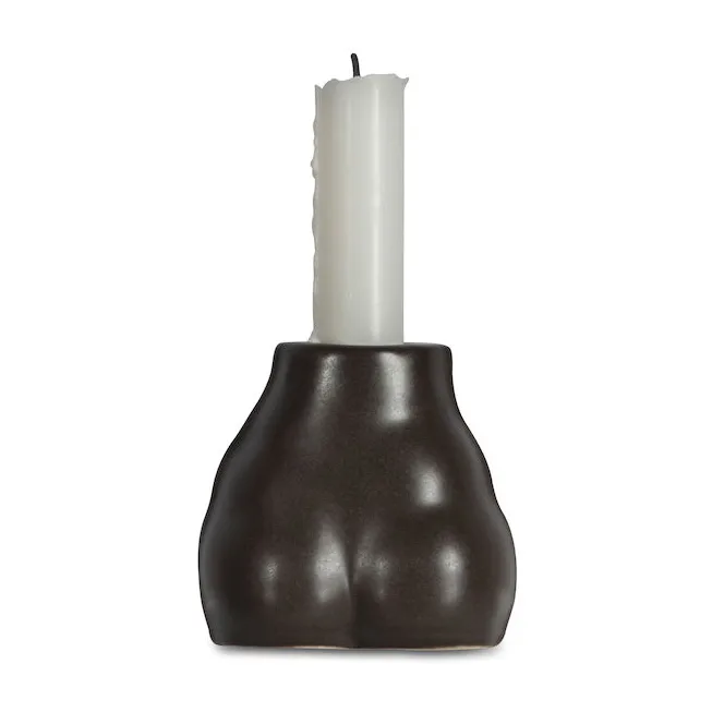 Nature candle sticks 9.5 cm, Brown Byon