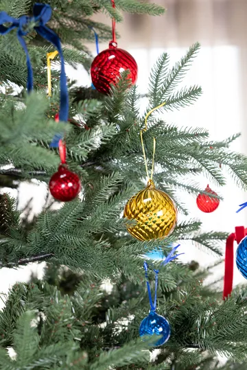 Opacity Christmas tree bauble M Ø8 cm 2-pack - Red - Byon