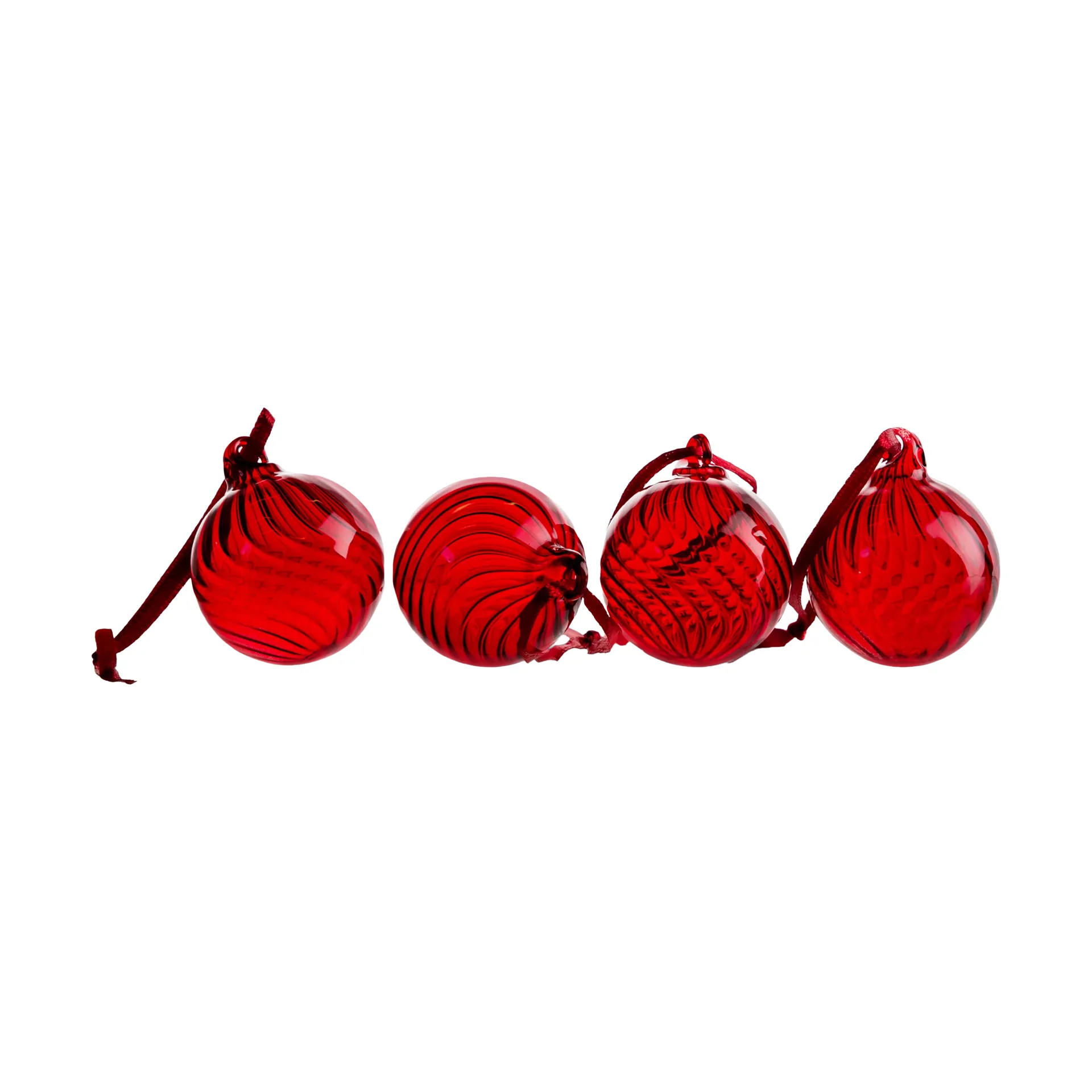 Opacity Christmas tree bauble XS Ø4 cm 4-pack, Red Byon