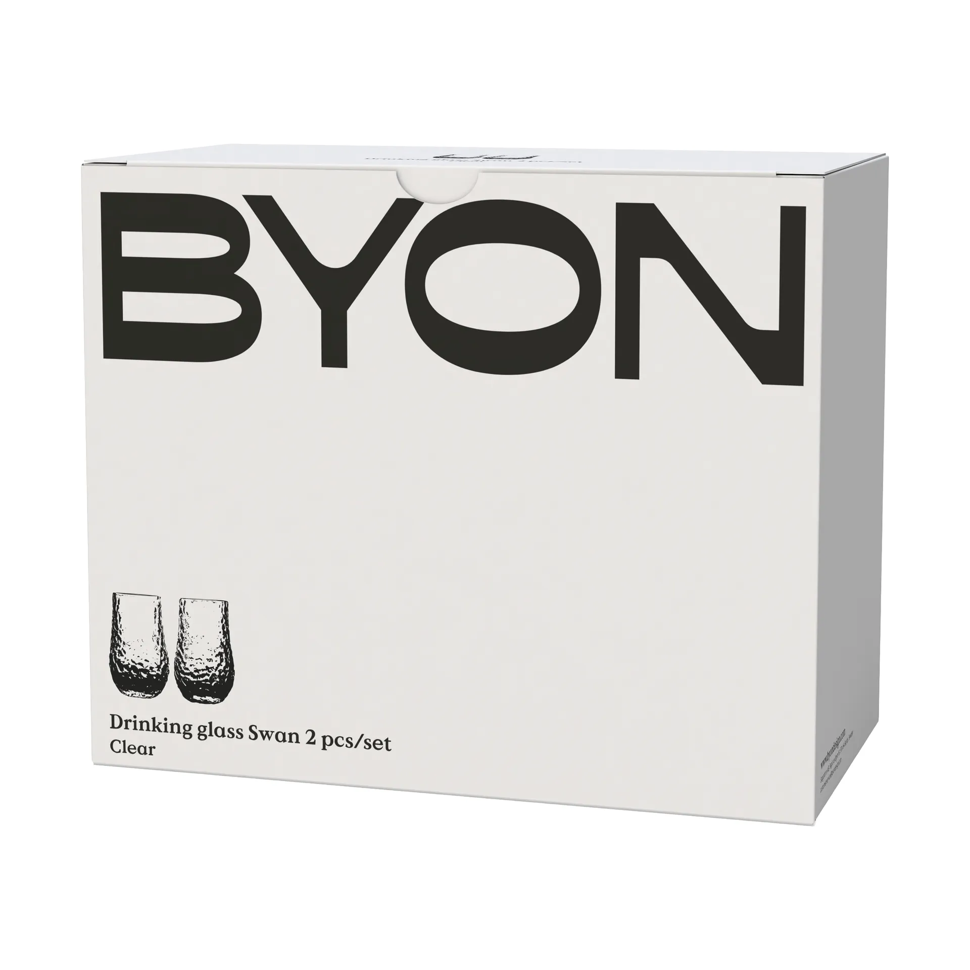 Swan drinking glass 2-pack, Clear Byon