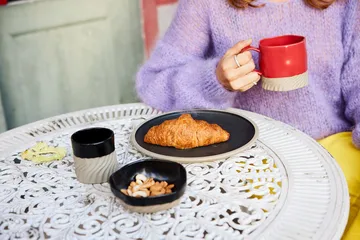 Swirl bowl Ø11 cm - Black-beige - Byon