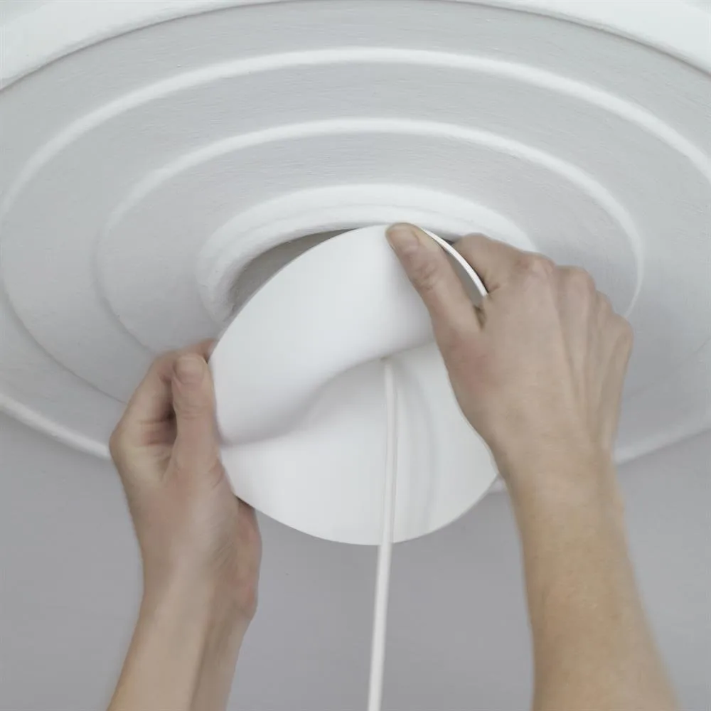 CableCup Trio ceiling cup, white CableCup