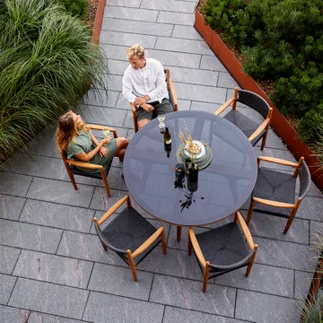 Aspect dining table round - Fossil grey-teak - Cane-line
