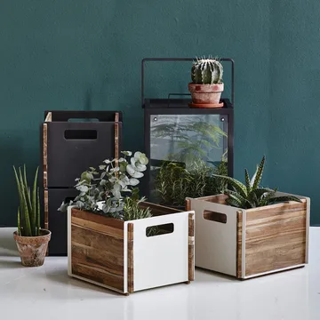 Box storage - White, teak - Cane-line