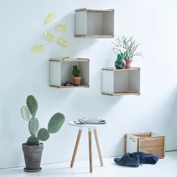 Box Wall Storage - Lava grey, teak - Cane-line