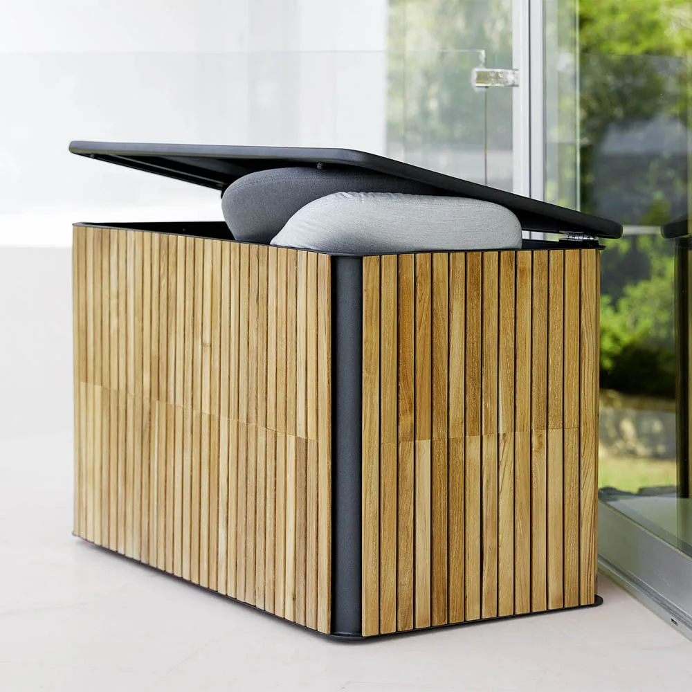 Combine cushion box, Teak, lava grey, large Cane-line