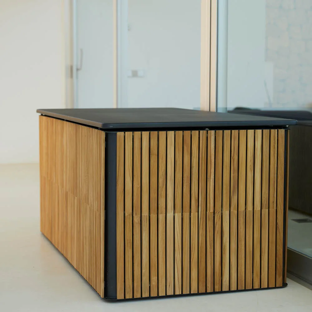 Combine cushion box, Teak, lava grey, small Cane-line