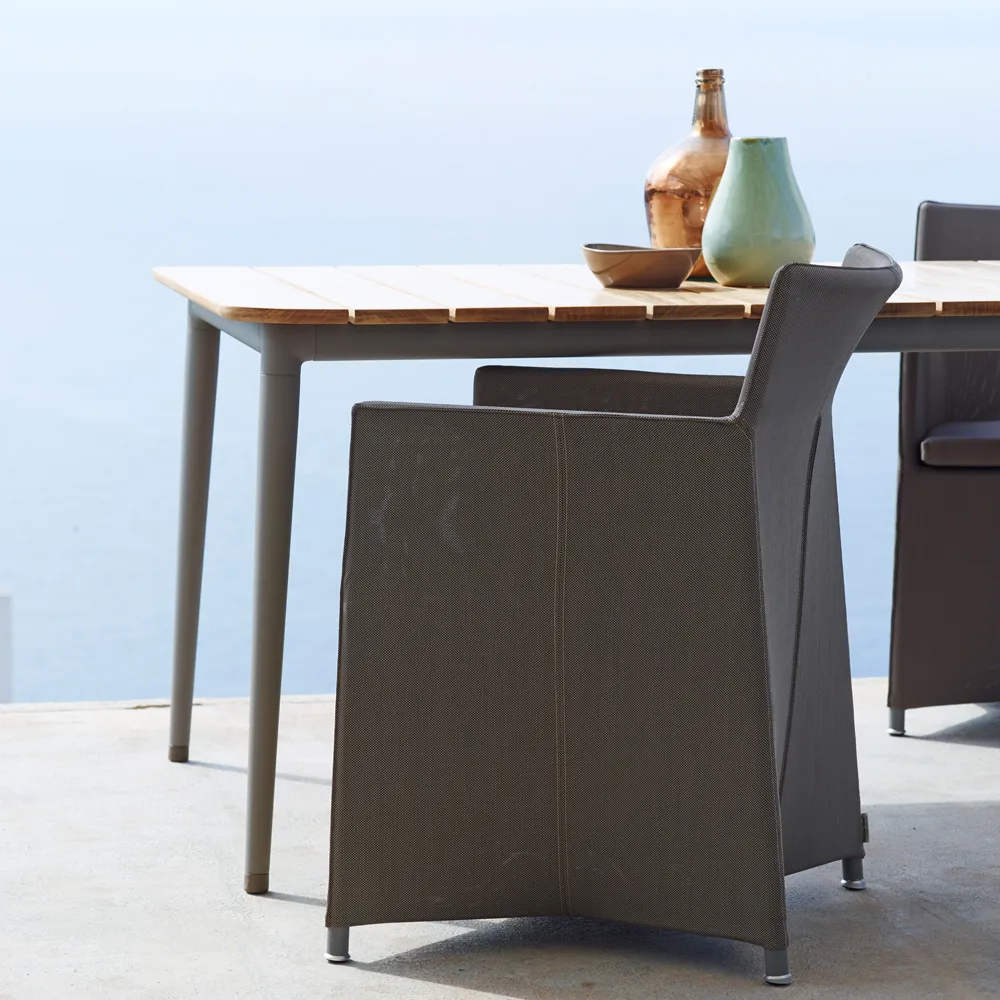 Core dining table teak 160x100x74 cm, Taupe tripod Cane-line