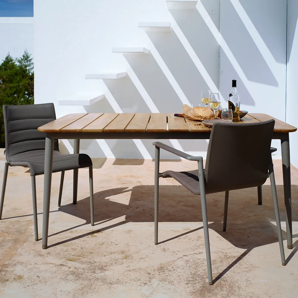 Core dining table teak 160x100x74 cm, Taupe tripod Cane-line