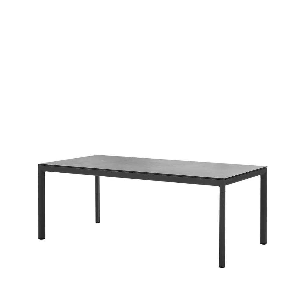 Drop dining table, Fossil black-lava grey aluminum base 100x200cm Cane-line