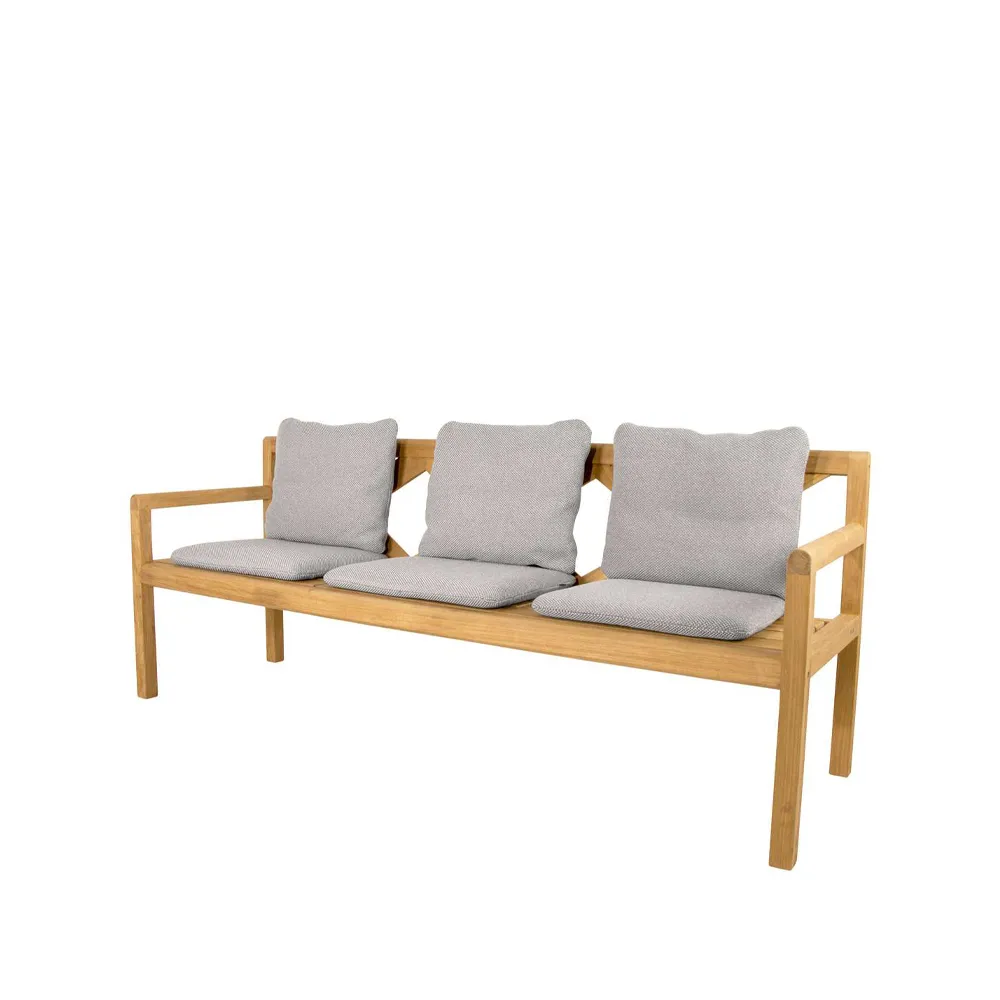 Grace 3-seater bench, Light grey, teak Cane-line