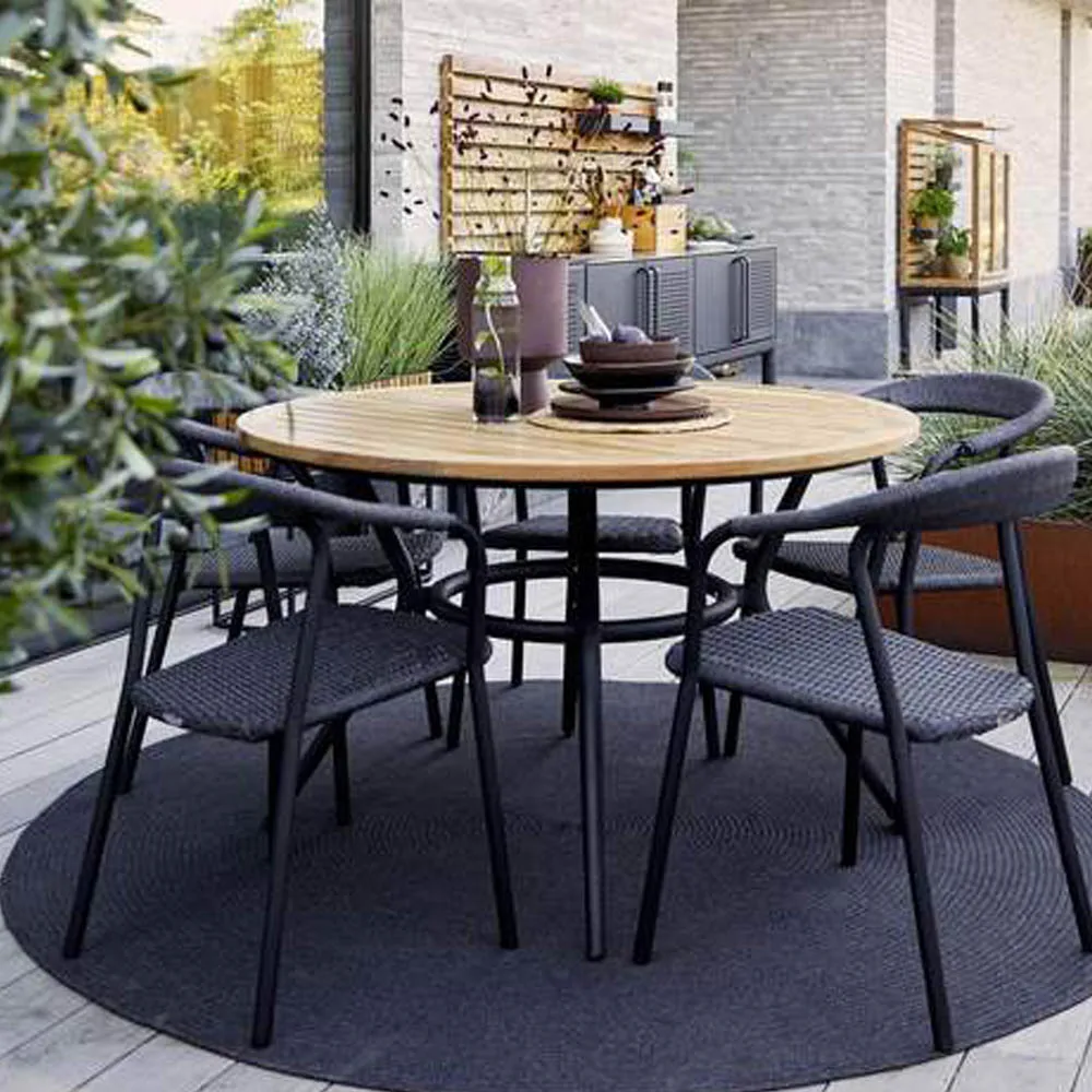 Joy dining table round, Fossil black-lava grey Ø144 cm Cane-line