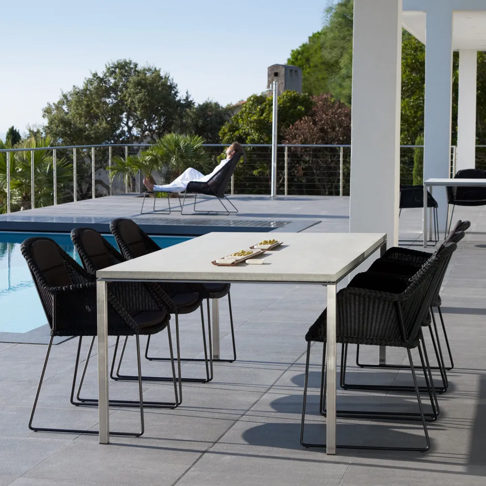 Pure dining table, Nero-lava grey 150x90 cm Cane-line