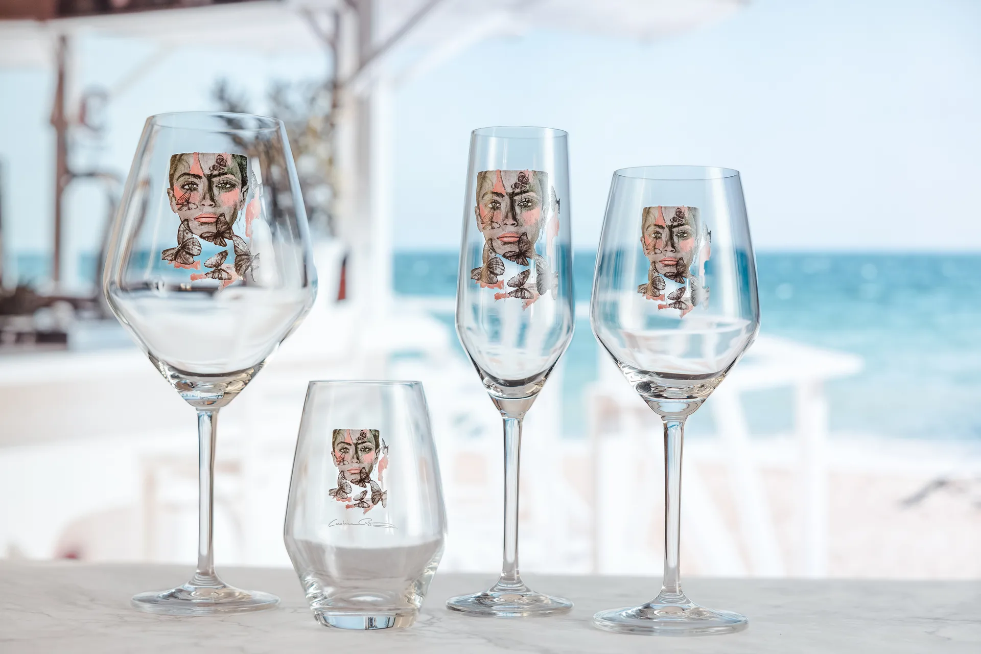Butterfly Queen drinking glass, 35 cl Carolina Gynning