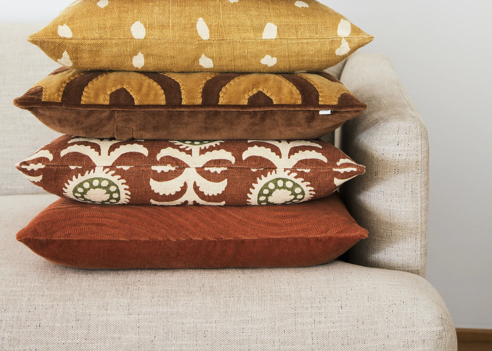 Alok cushion cover 50x50 cm, Terracotta-cactus green Chhatwal & Jonsson