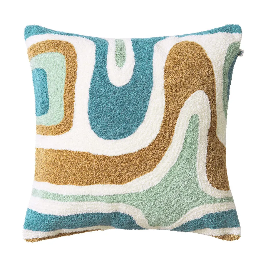 Godavari cushion cover 50x50 cm, Heaven blue-aqua-sand-offwhite Chhatwal & Jonsson
