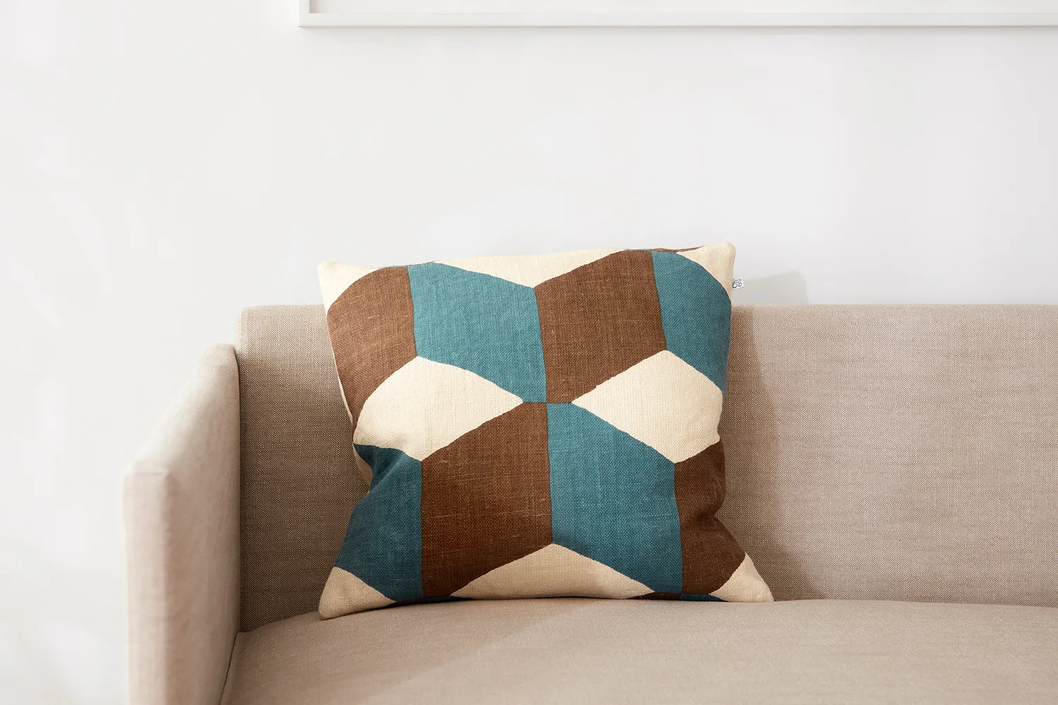 Hawa pillowcase 50x50 cm, Light beige-heaven blue-taupe Chhatwal & Jonsson
