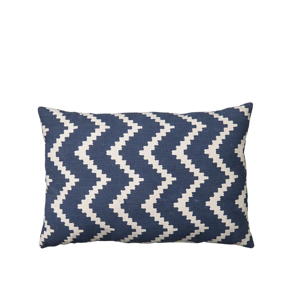 Ikat Sema cushion, Blue/off white. 40 cm Chhatwal & Jonsson