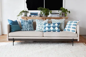 Indu pillowcase 50x50 cm - Off white-heaven blue - Chhatwal & Jonsson