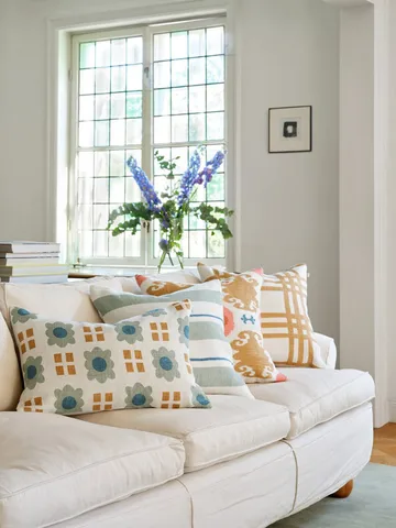 Lalit cushion cover 40x60 cm - Heaven blue-khaki-aqua - Chhatwal & Jonsson