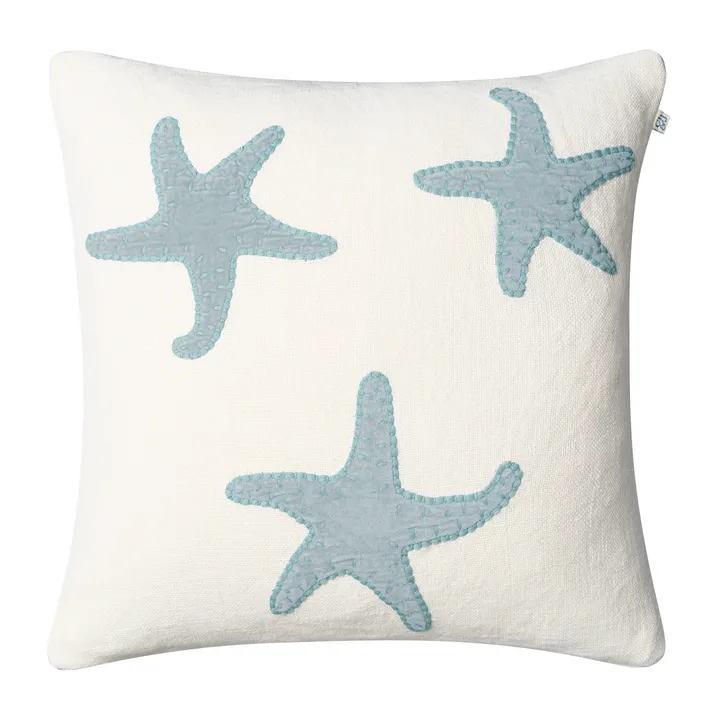 Star Fish pillowcase 50x50 cm - Off white-aqua - Chhatwal & Jonsson