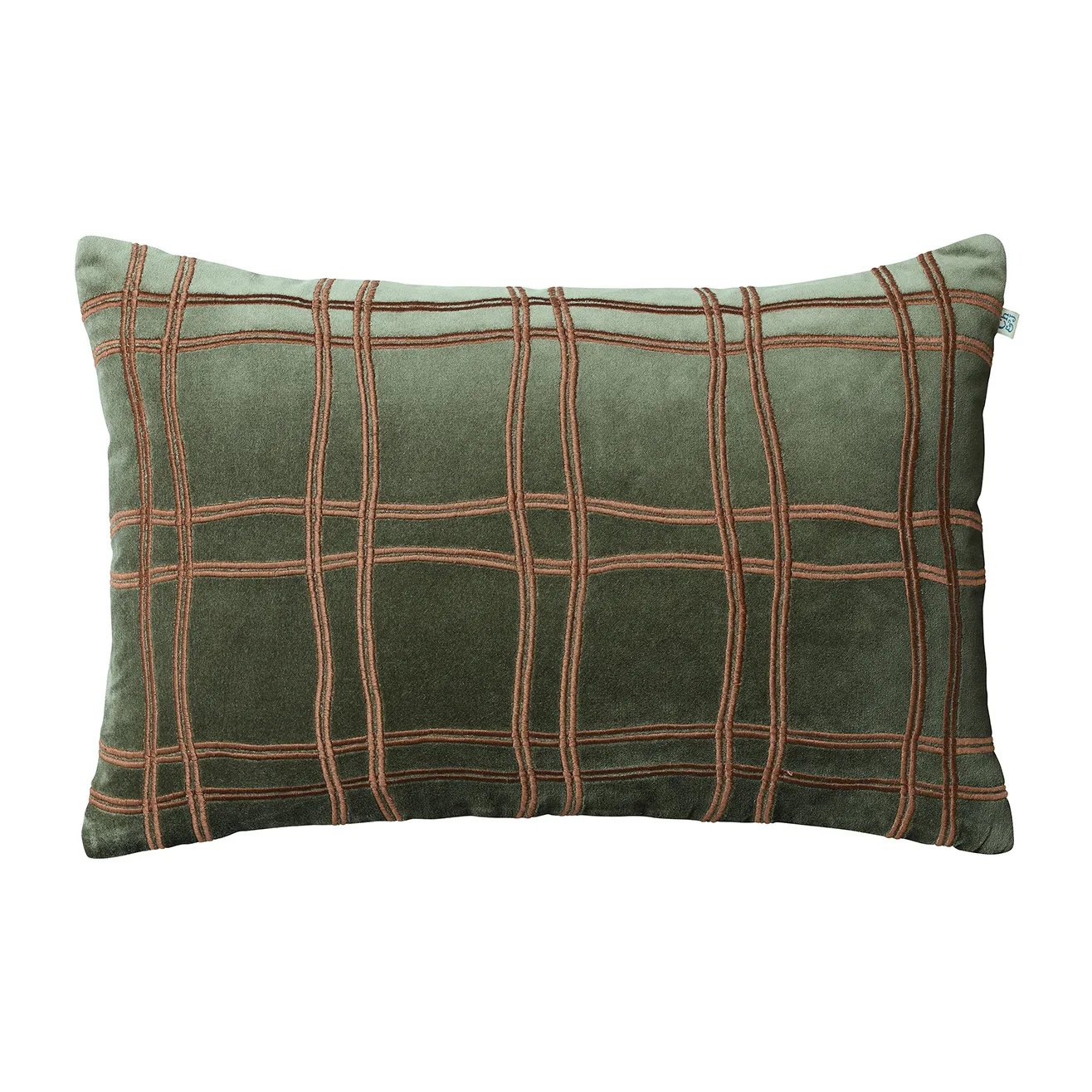 Tattersall pillowcase 40x60 cm, Forest green-cognac Chhatwal & Jonsson
