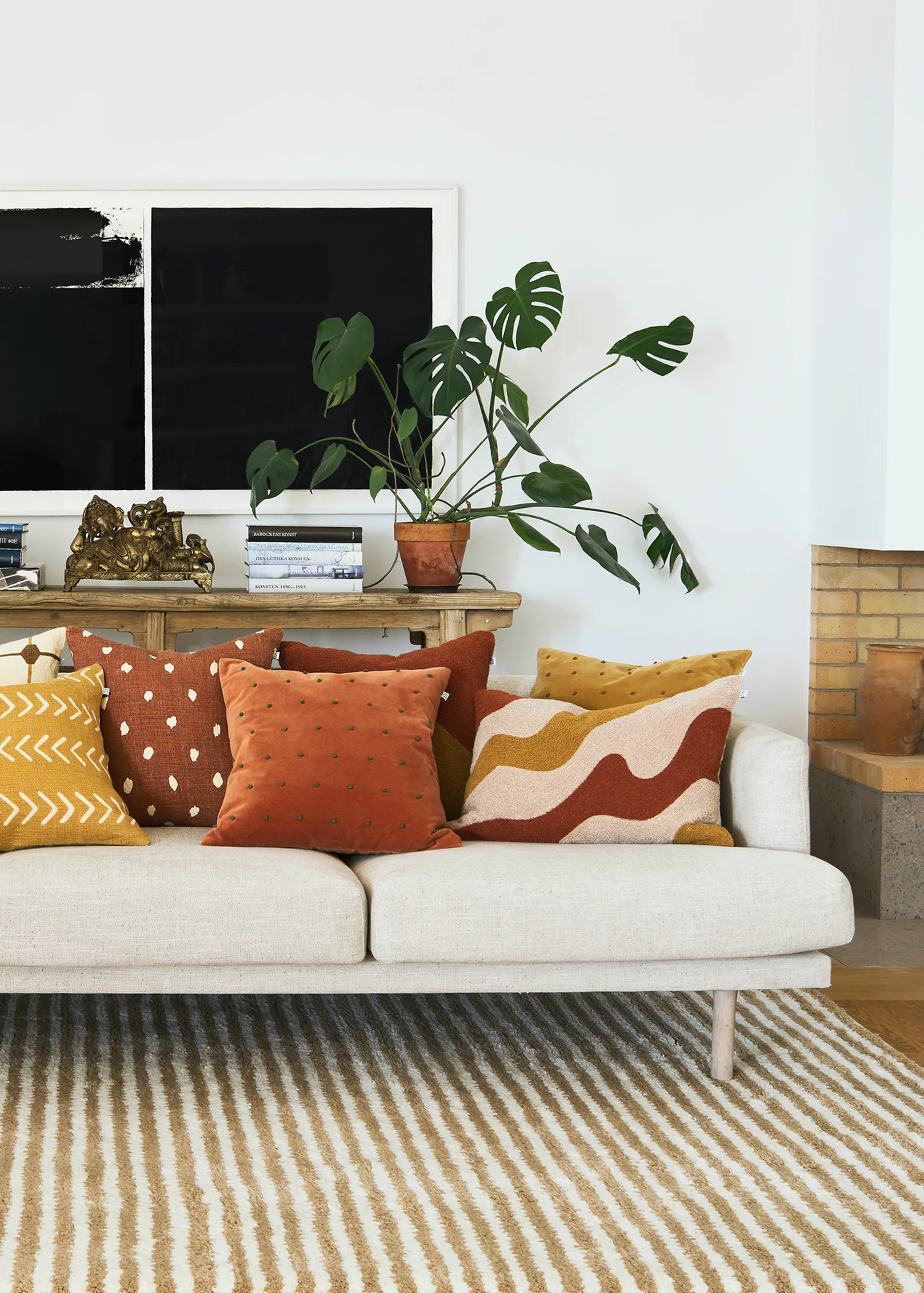 Yash reverse cushion cover 50x50 cm, Terracotta base Chhatwal & Jonsson