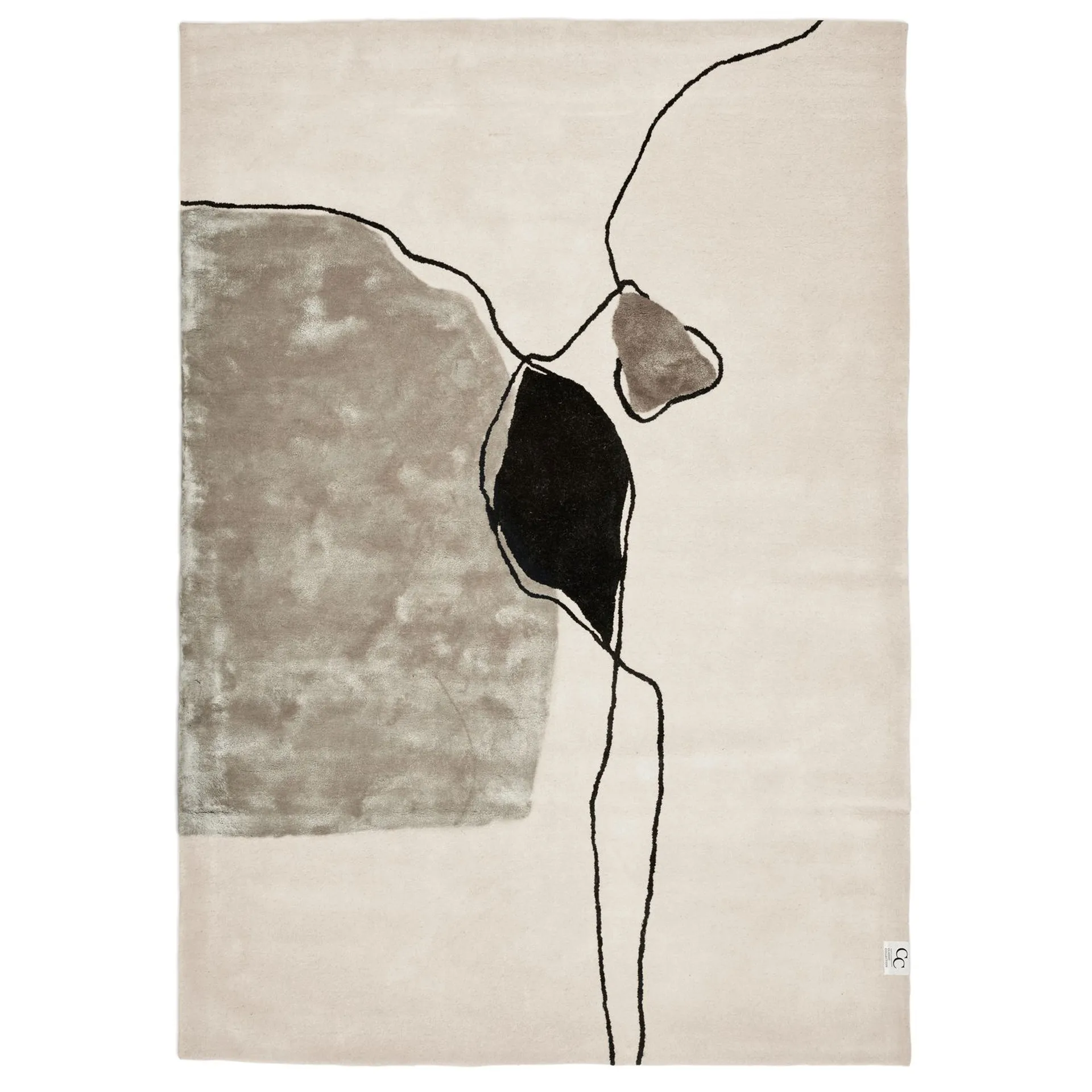 Abstract rug 250x350 cm, Ivory Classic Collection
