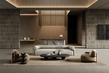 Lobby rug with overlock stitching - Beige, 300x400 cm - Classic Collection