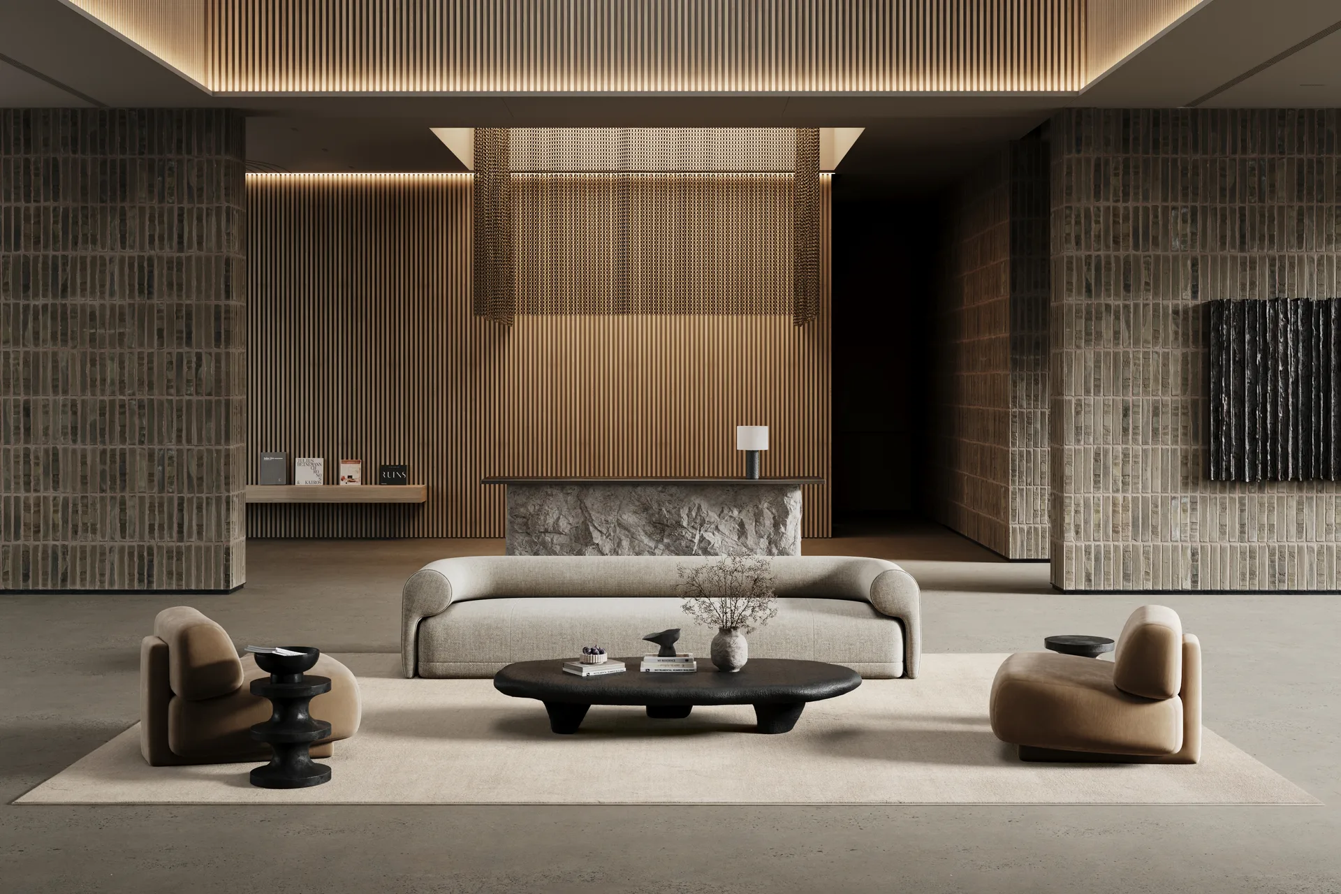 Lobby rug with overlock stitching, Off-white, 400x600 cm Classic Collection