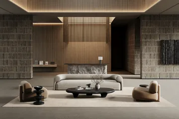 Lobby rug with overlock stitching - Off-white, 400x600 cm - Classic Collection