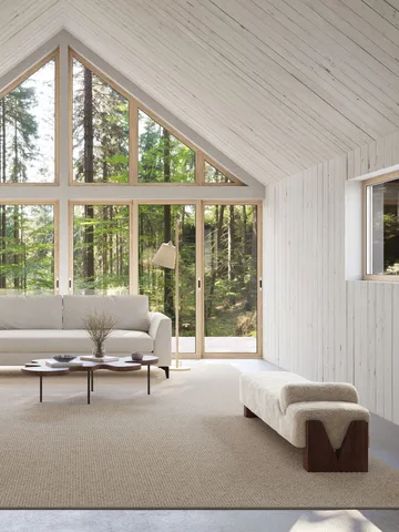 Nordklint rug with overlock edging - Natural grey, 200x200 cm - Classic Collection