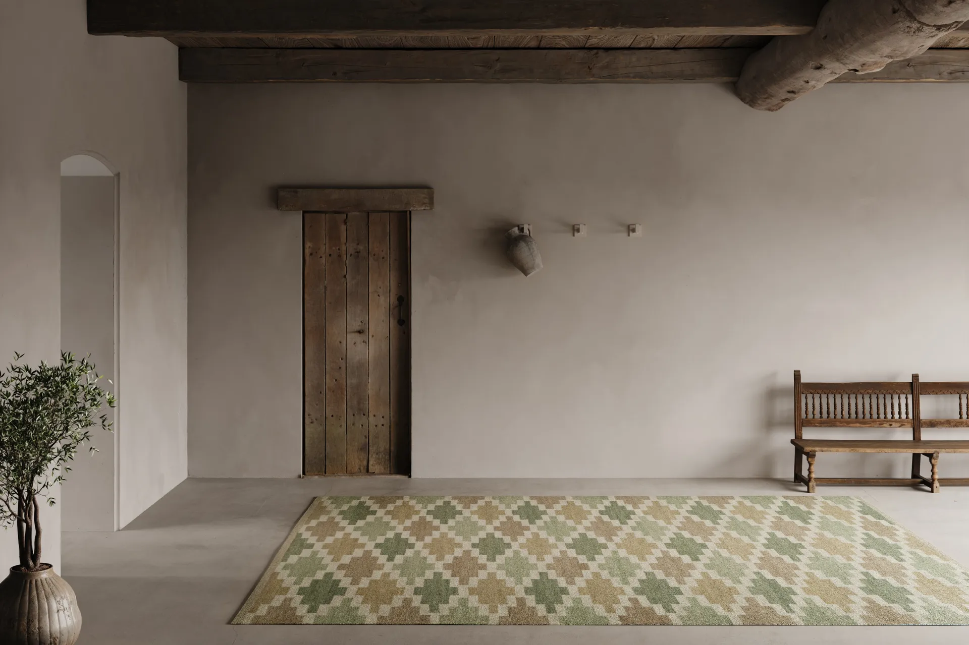 Röllakan Korsnäs rug, Green beige, 200x300 cm Classic Collection