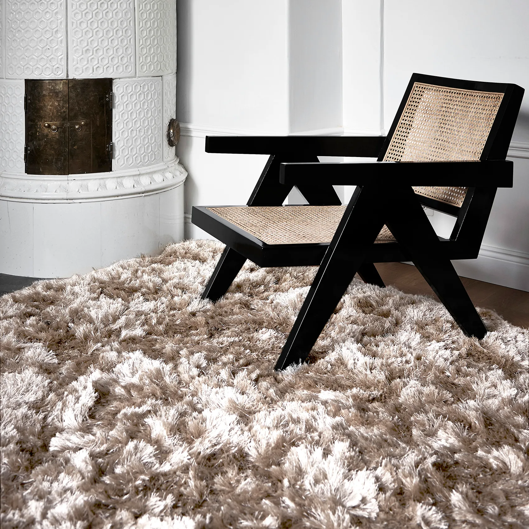 Shaggy rug 170x230 cm, champagne Classic Collection