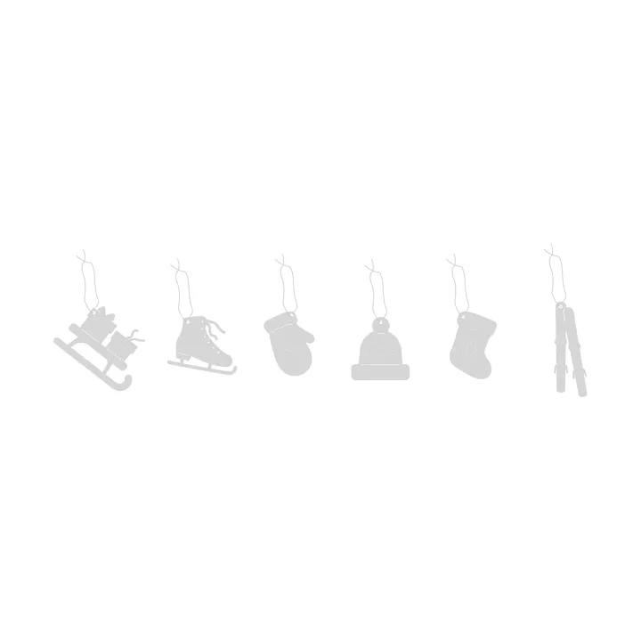 Deco Winter activities Christmas hanging ornaments 6 pieces - Stainless steel - Cooee Design