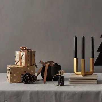 Heavy candle holder - nero marquina - Cooee Design