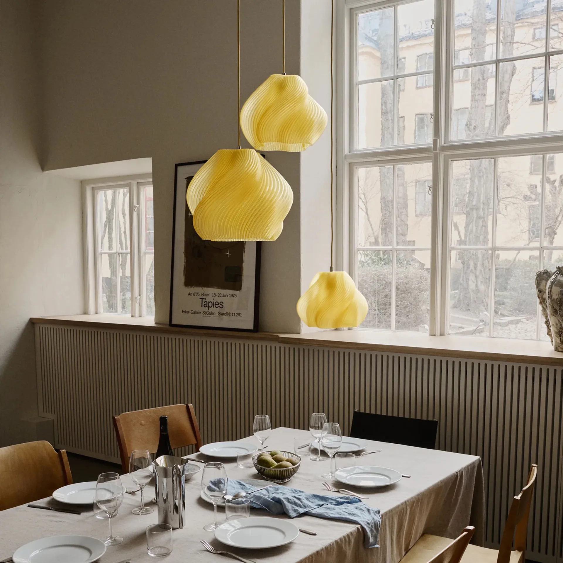 Soft Serve pendant, Limoncello sorbet-chrome, 02, 25 cm Crème Atelier