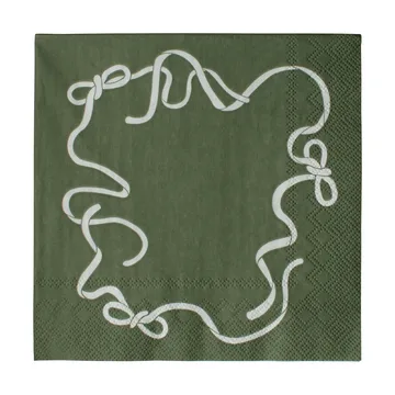 Bow paper napkin 33x33 cm 20-pack - Green - DBKD