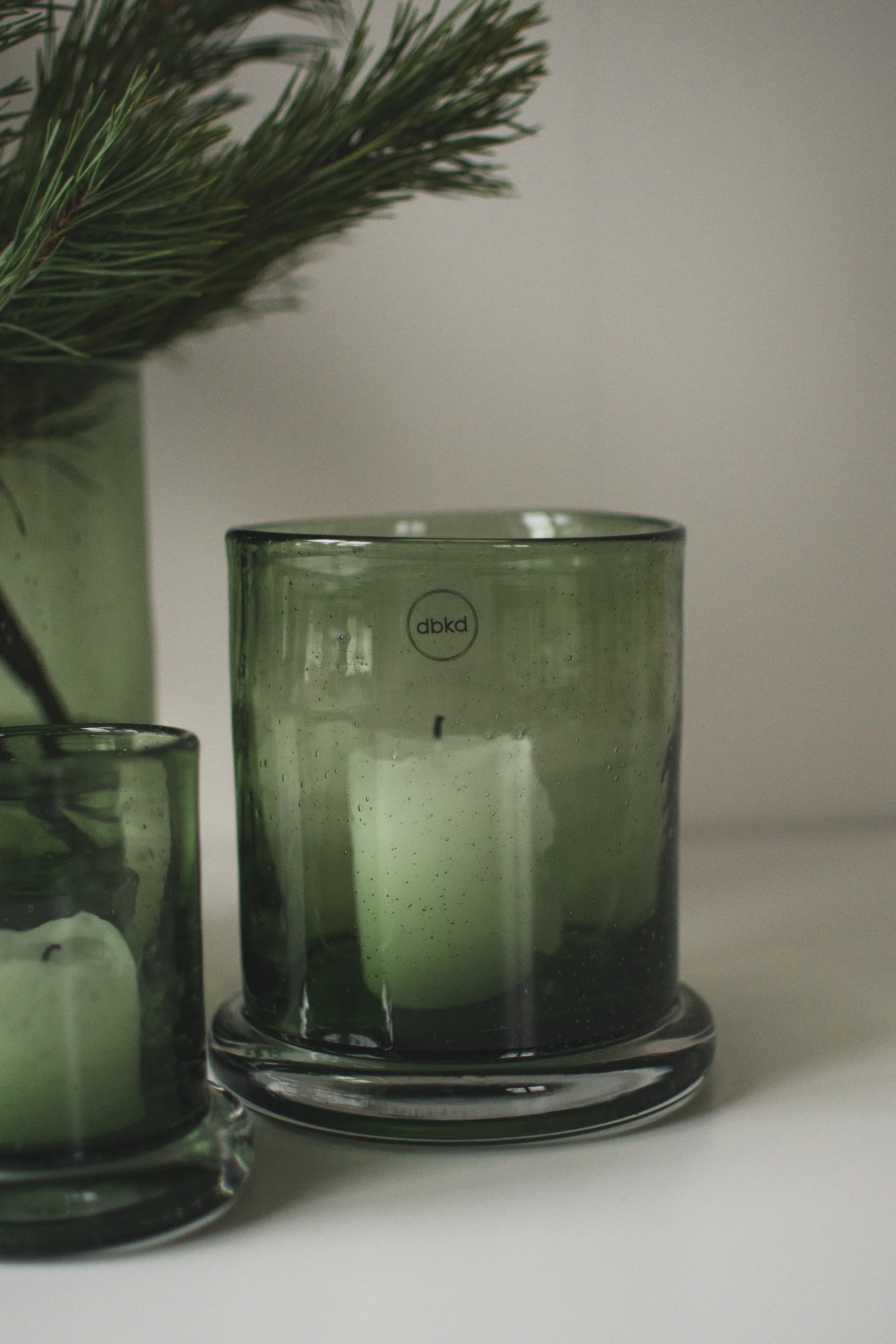 Bubble tealight holder Ø14 cm, Green DBKD